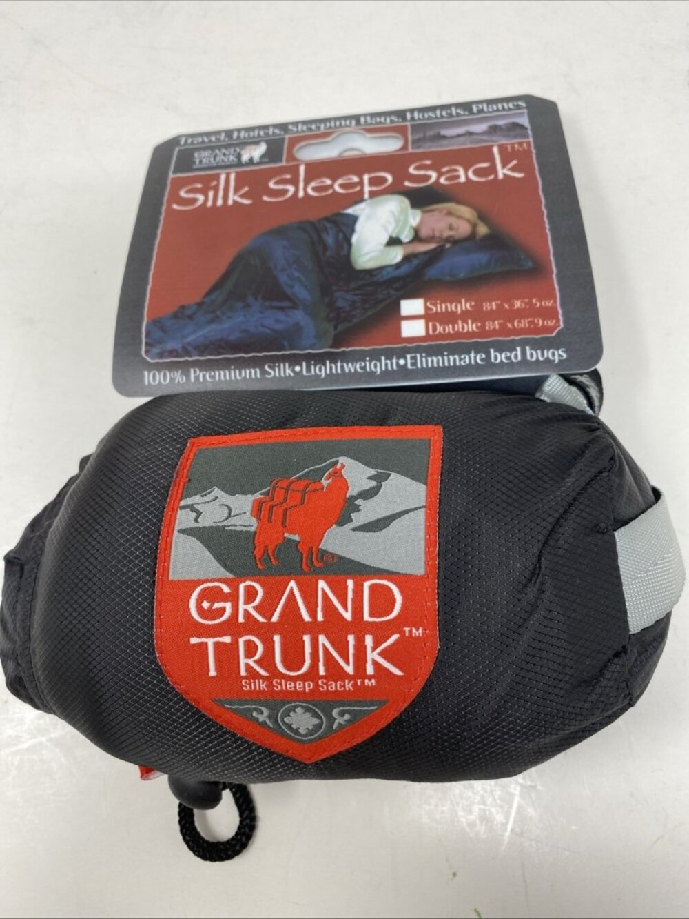 Grand Turk 100% Silk Sleep Sack In Pouch 84” x 36” Single Blue Brand New
